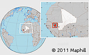 Gray Location Map of Bafoulabe, highlighted country, highlighted parent region, within the entire country