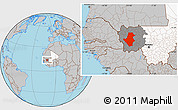 Gray Location Map of Bafoulabe, highlighted country, highlighted parent region