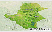 Satellite Panoramic Map of Bafoulabe, lighten