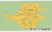 Savanna Style Panoramic Map of Bafoulabe, single color outside