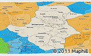 Shaded Relief Panoramic Map of Bafoulabe, political shades outside