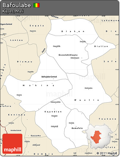 Classic Style Simple Map of Bafoulabe