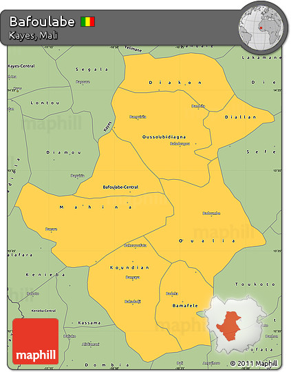 Savanna Style Simple Map of Bafoulabe