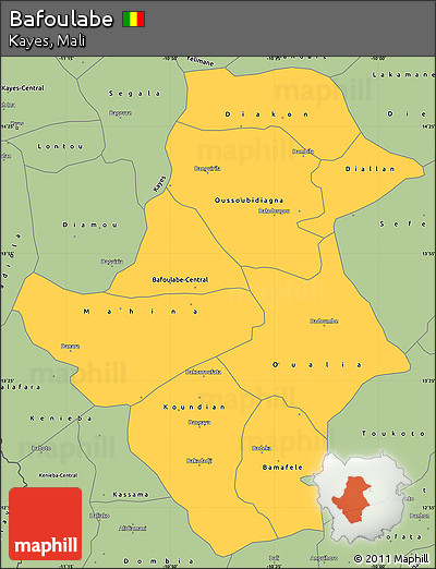 Savanna Style Simple Map of Bafoulabe