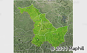 Satellite 3D Map of Kenieba, semi-desaturated