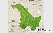 Satellite 3D Map of Kenieba, shaded relief outside
