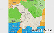 Shaded Relief 3D Map of Kenieba, political shades outside