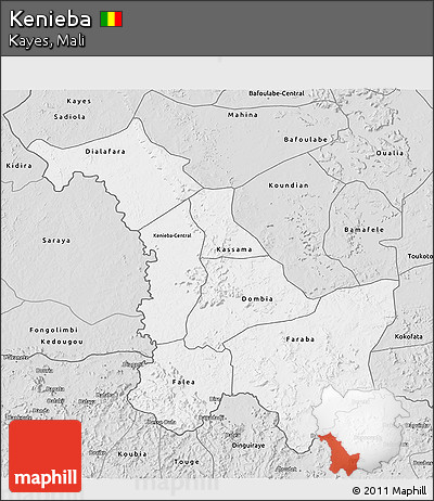 Silver Style 3D Map of Kenieba
