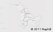 Silver Style 3D Map of Kenieba, single color outside