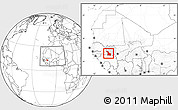Blank Location Map of Kenieba, highlighted parent region, within the entire country