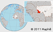 Gray Location Map of Kenieba, highlighted country