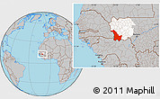Gray Location Map of Kenieba, highlighted parent region