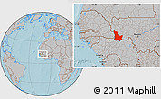 Gray Location Map of Kenieba, hill shading
