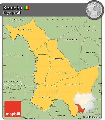 Savanna Style Simple Map of Kenieba