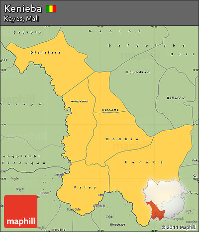 Savanna Style Simple Map of Kenieba