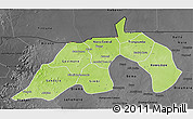 Physical 3D Map of Nioro, darken, desaturated
