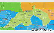 Physical 3D Map of Nioro, political shades outside