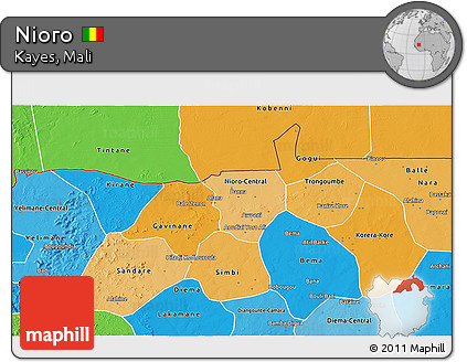 Political Shades 3D Map of Nioro
