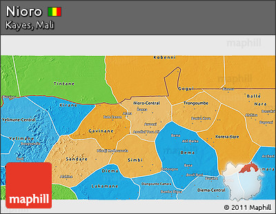 Political Shades 3D Map of Nioro