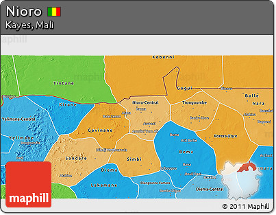 Political Shades 3D Map of Nioro