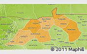 Political Shades 3D Map of Nioro, physical outside