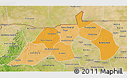 Political Shades 3D Map of Nioro, satellite outside