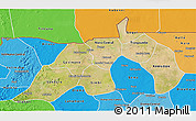 Satellite 3D Map of Nioro, political shades outside
