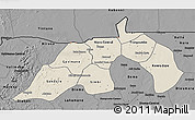 Shaded Relief 3D Map of Nioro, darken, desaturated