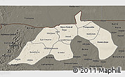 Shaded Relief 3D Map of Nioro, darken