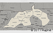 Shaded Relief 3D Map of Nioro, darken, semi-desaturated