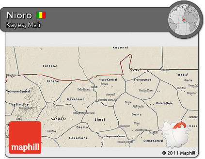 Shaded Relief 3D Map of Nioro