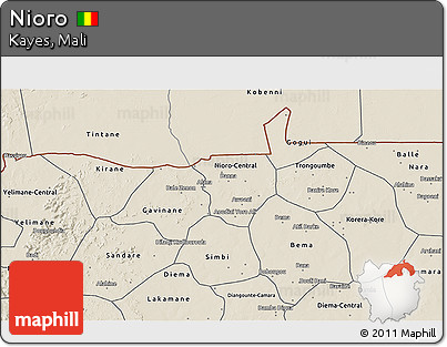 Shaded Relief 3D Map of Nioro
