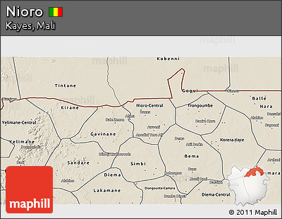 Shaded Relief 3D Map of Nioro