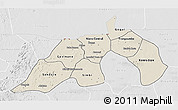 Shaded Relief 3D Map of Nioro, lighten, desaturated