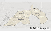 Shaded Relief 3D Map of Nioro, lighten, semi-desaturated