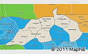 Shaded Relief 3D Map of Nioro, political shades outside