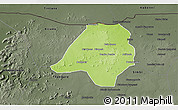 Physical 3D Map of Gavinane, darken, semi-desaturated