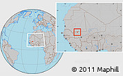 Gray Location Map of Gavinane, within the entire country