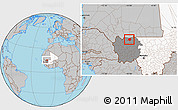 Gray Location Map of Gavinane, highlighted country, highlighted grandparent region