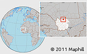 Gray Location Map of Gavinane, highlighted grandparent region