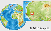 Physical Location Map of Gavinane, highlighted grandparent region, within the entire country