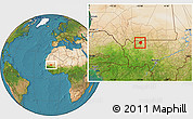 Satellite Location Map of Gavinane