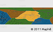 Political Panoramic Map of Gavinane, darken