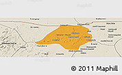 Political Panoramic Map of Gavinane, shaded relief outside