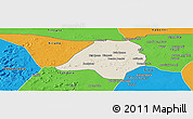 Shaded Relief Panoramic Map of Gavinane, political outside