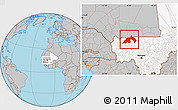Gray Location Map of Nioro, highlighted country