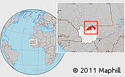 Gray Location Map of Nioro, highlighted parent region