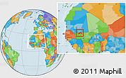 Political Location Map of Nioro, within the entire country