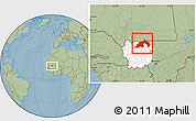 Savanna Style Location Map of Nioro, highlighted parent region, hill shading