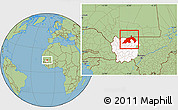 Savanna Style Location Map of Nioro, highlighted parent region